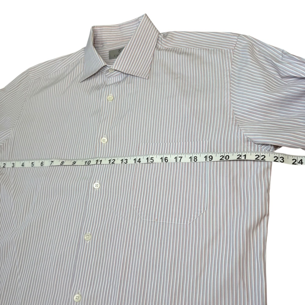 Canali Mens Dress Shirt Striped Long Sleeve Button Down 43/17 Made in Italy - Picture 8 of 9
